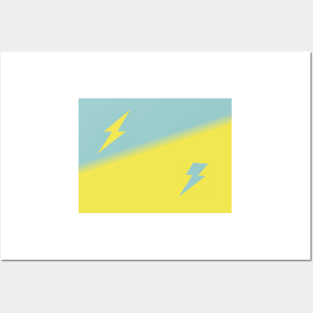 Superhero yellow-turquoise blue Posters and Art